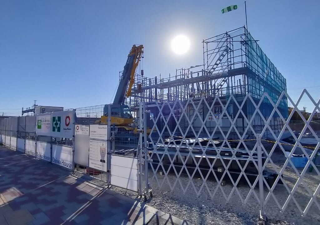 幸手駅西付近の工事現場