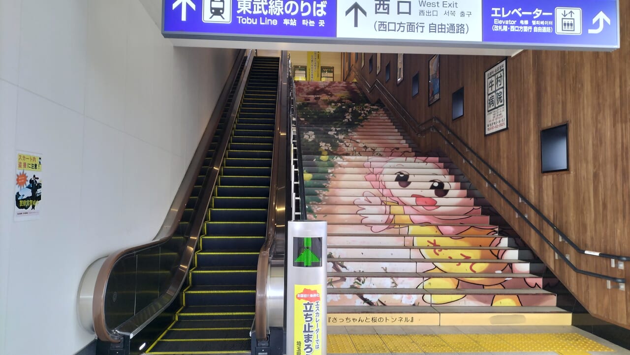 幸手駅の階段アート