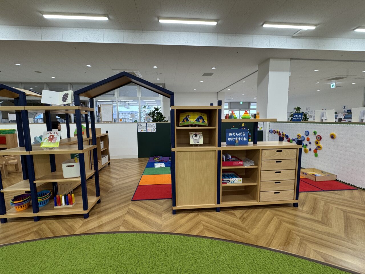 久喜市あそびのにわのマグビルドコーナー