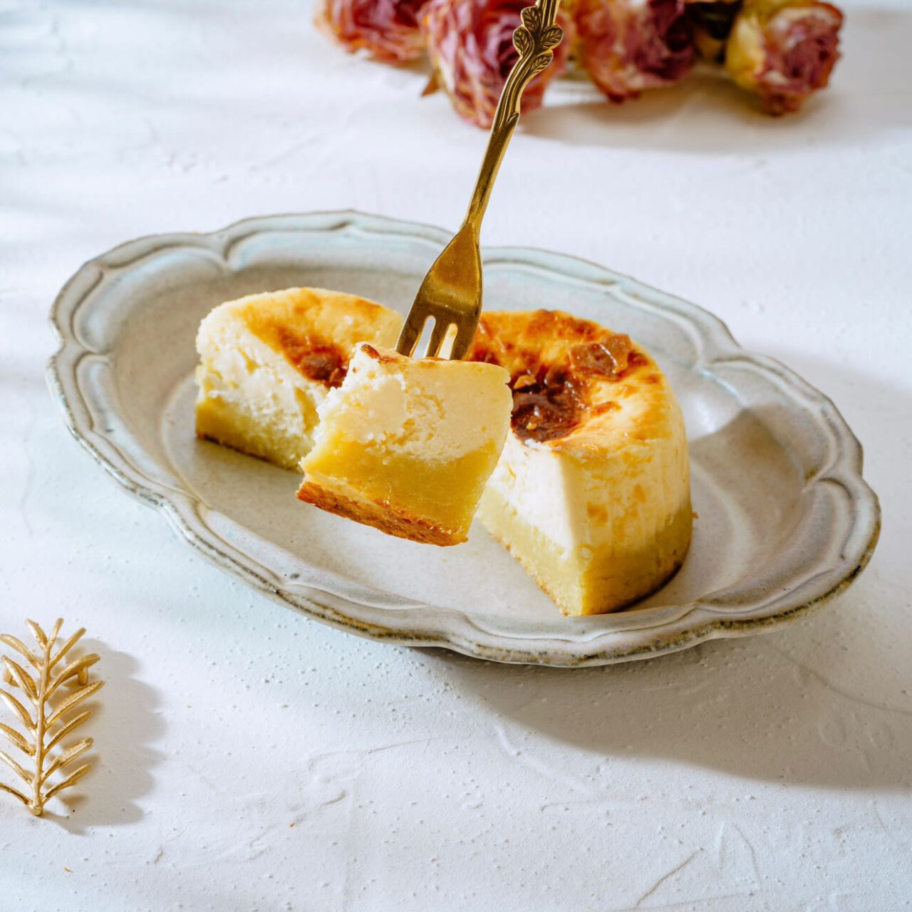 自家栽培さつまいもで作る2層のバスクチーズケーキ