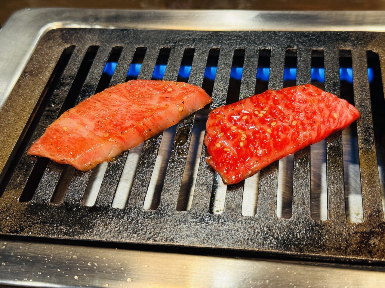 久喜市にある山形牛が楽しめる焼肉将軍の特上カルビ＆ロースランチ